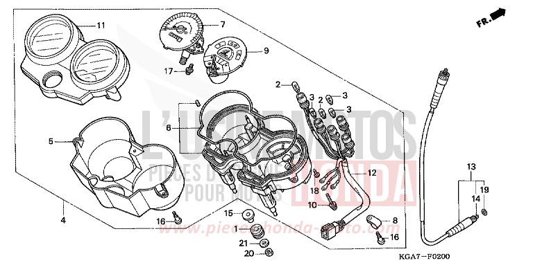 MESSGERAET von CG125 TITAN ES FORCE SILVER METALLIC (NH411) von 2004